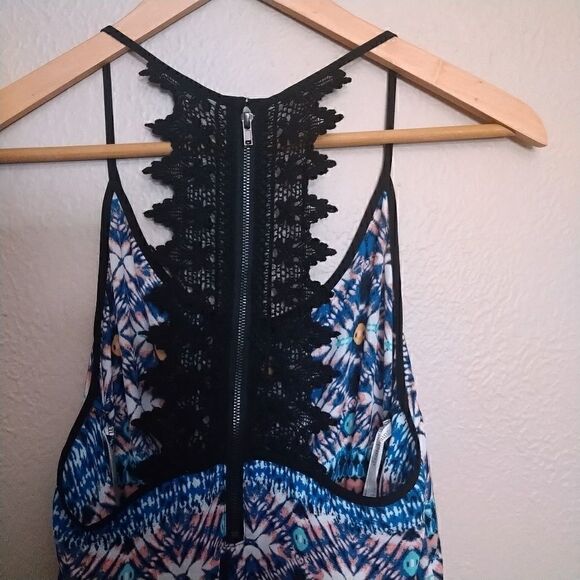 Daniel Rainn Blue Floral Tank Short Romper XS - Picture 7 of 8